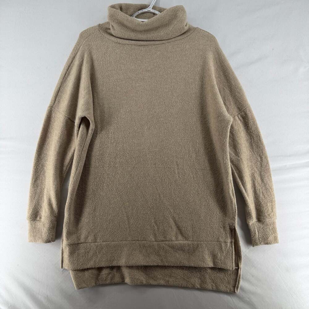 0671 Zenana Beige Turtleneck Sweater Dress, Size XS
